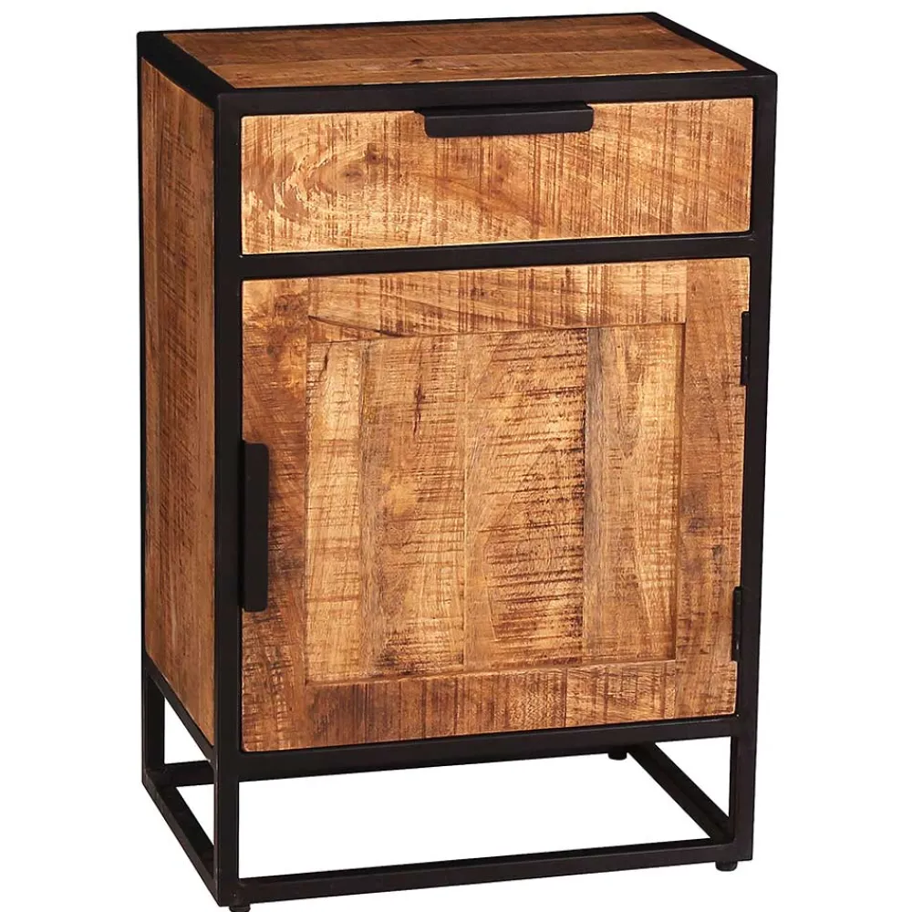 Wohnen 67x62x42 Kommode mit Schublade & Tür - Evradon