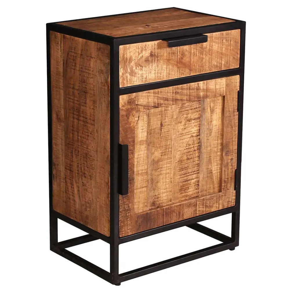 Wohnen 67x62x42 Kommode mit Schublade & Tür - Evradon