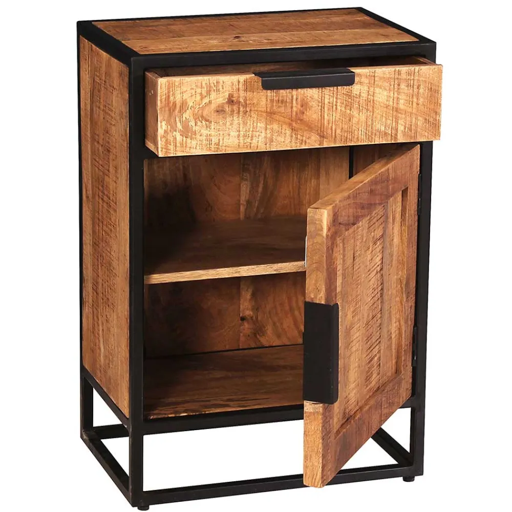 Wohnen 67x62x42 Kommode mit Schublade & Tür - Evradon