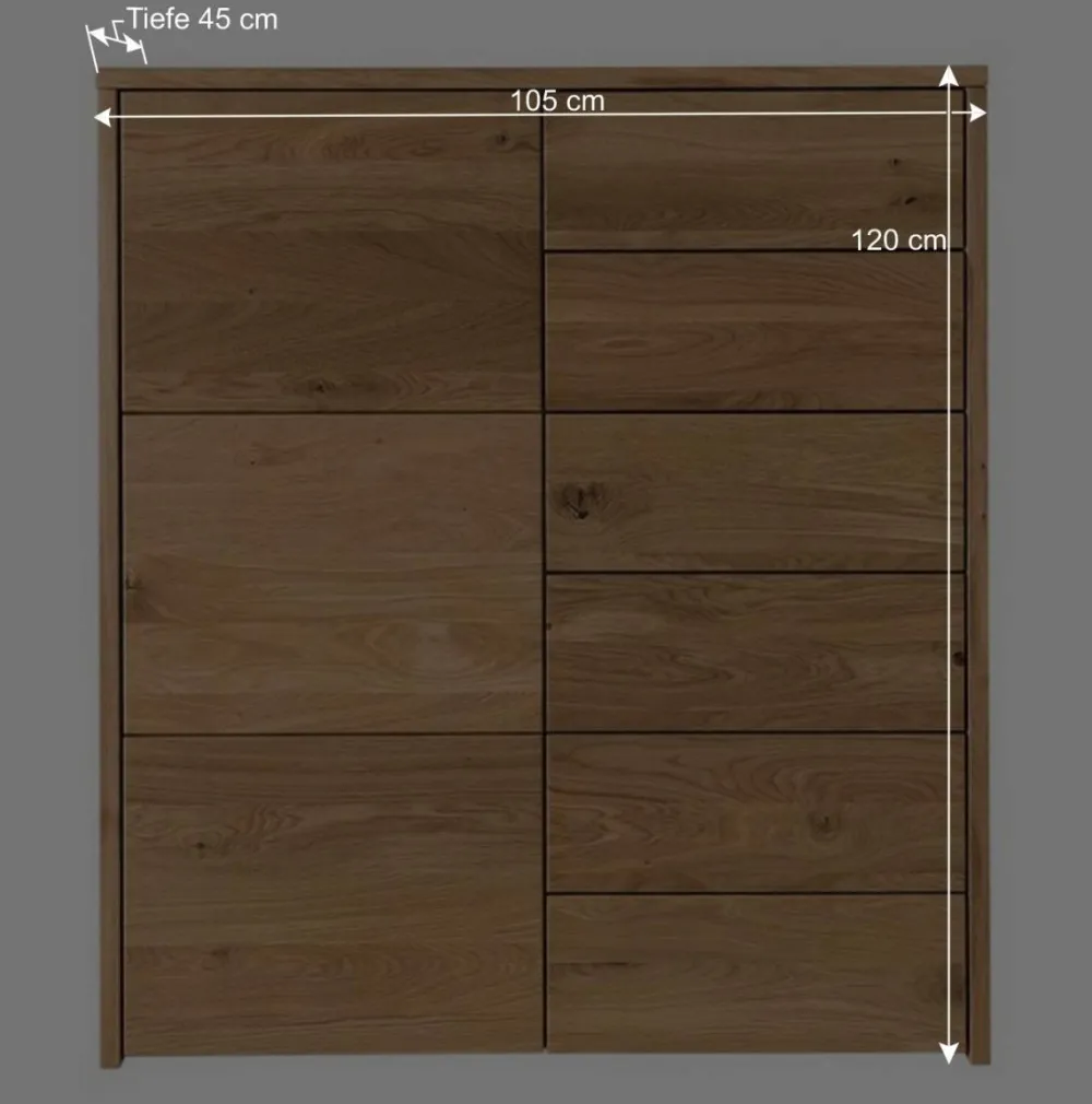 Wohnen Flurkommoden|Esszimmerschränke*105x120x45 Kommode mit sechs Schubladen & Tür - Vactivus
