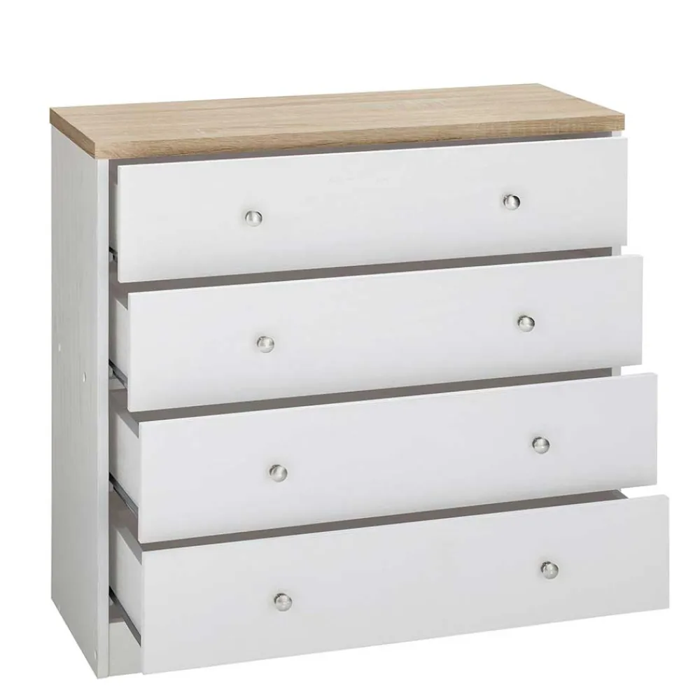 Wohnen 80x80x35 Kommode mit vier Schubladen - Nudion