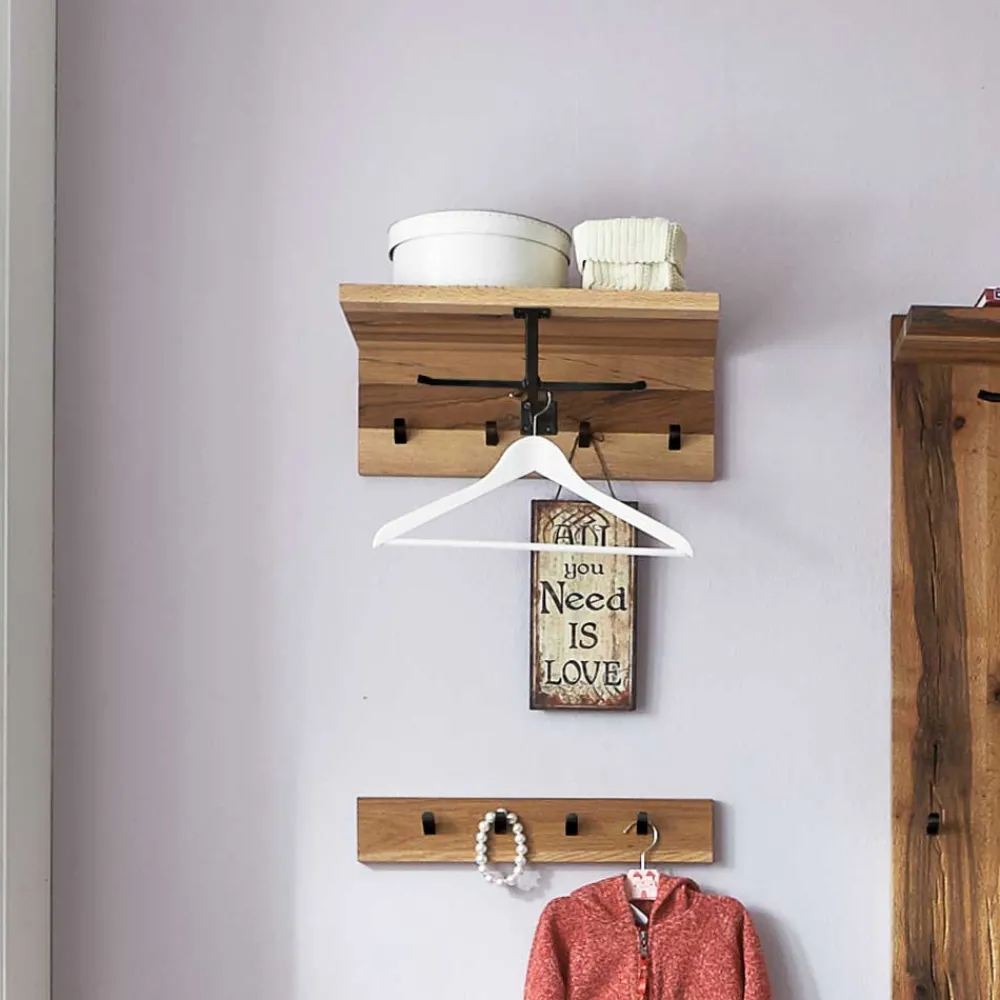 Wohnen 50x25x30 Kompakte Hängegarderobe aus Balkeneiche - Alsbetas
