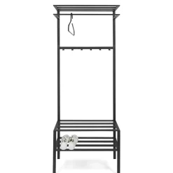 Wohnen Schwarze Möbel|Kleiderständer*70x178x29 Kompaktgarderobe aus Stahl in Schwarz - Cellja