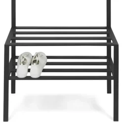 Wohnen Schwarze Möbel|Kleiderständer*70x178x29 Kompaktgarderobe aus Stahl in Schwarz - Cellja