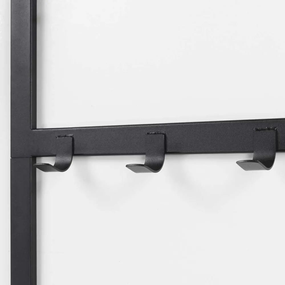 Wohnen Schwarze Möbel|Kleiderständer*70x178x29 Kompaktgarderobe aus Stahl in Schwarz - Cellja