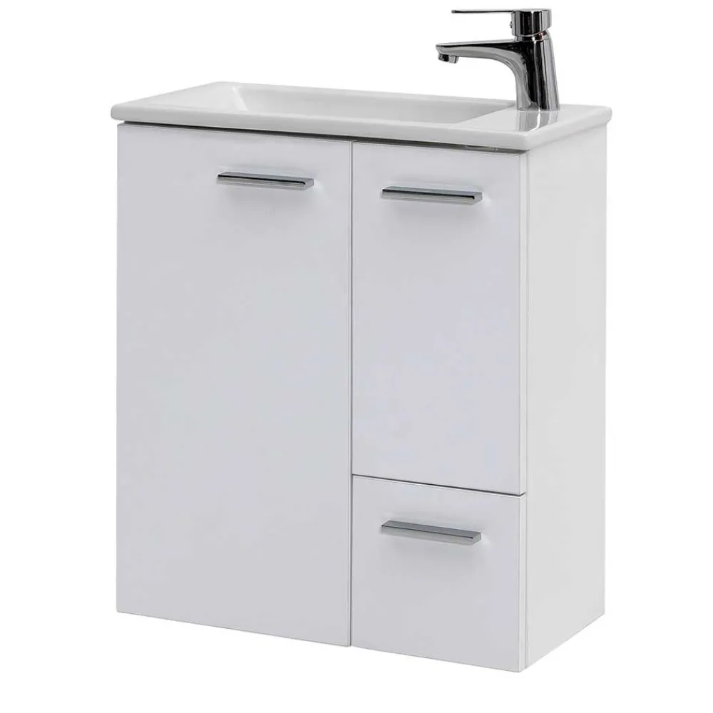 Wohnen Waschtisch|Waschbeckenunterschränke*50x60x25 Komplett-Waschtisch in Weiß - Ernossi