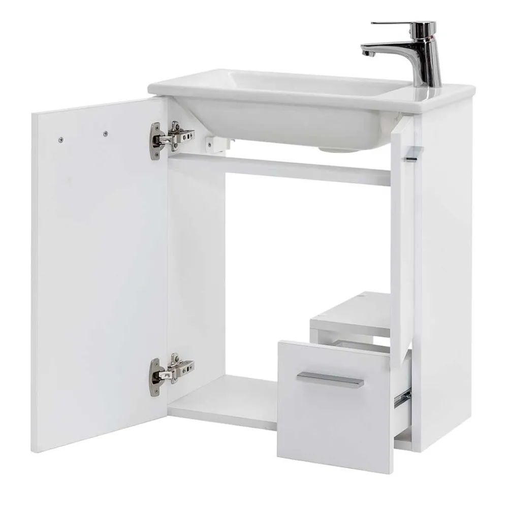 Wohnen Waschtisch|Waschbeckenunterschränke*50x60x25 Komplett-Waschtisch in Weiß - Ernossi