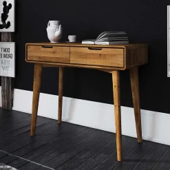 Wohnen 90x81x40 Konsolentisch aus Naturholz - Eavy