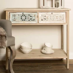 Wohnen Telefontische|Shabby Chic Möbel*85x77x37 Konsolentisch im Shabby Chic aus Tanne - Pontecuna