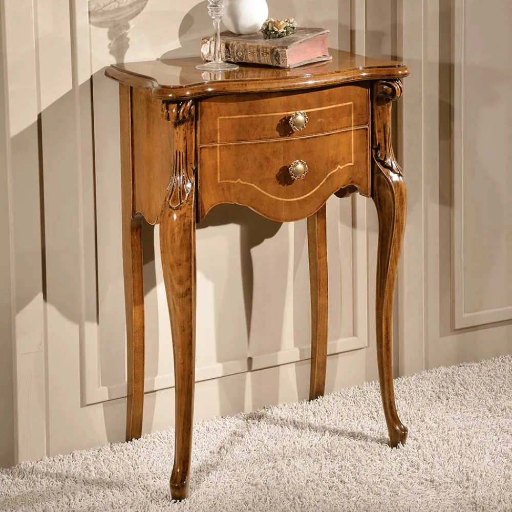 Wohnen 52x79x34 Konsolentisch Kommode in Nussbaum - Carlenna