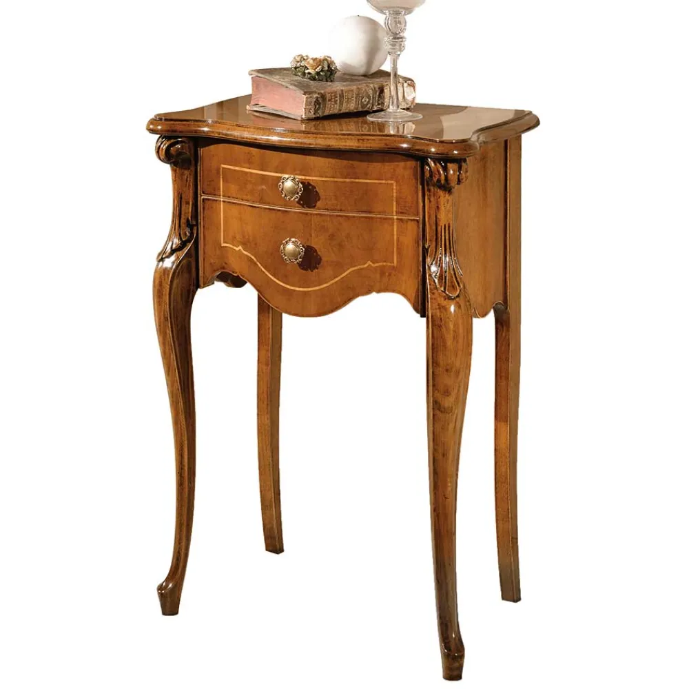 Wohnen 52x79x34 Konsolentisch Kommode in Nussbaum - Carlenna