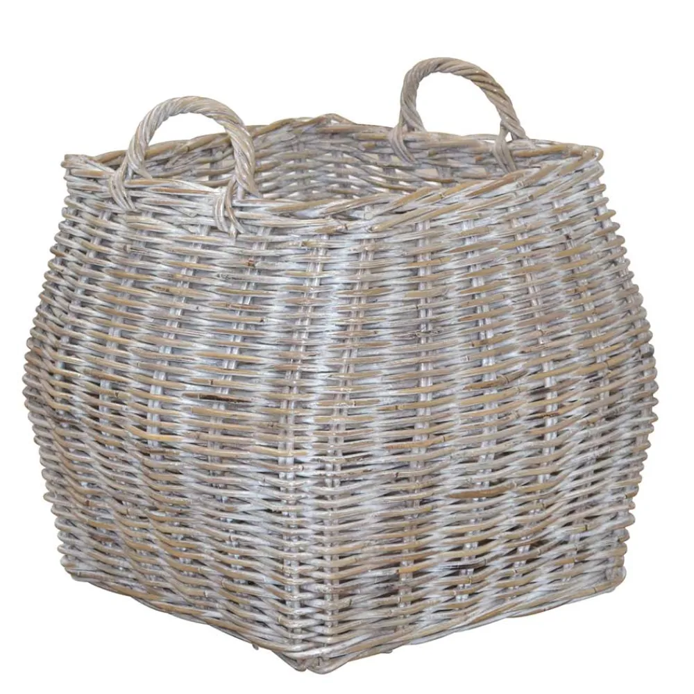 Wohnen Rattanmöbel*50x51x50 Korb mit Griffen Landhaus - Oleganos