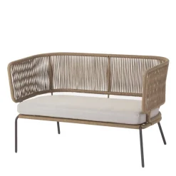 Wohnen 135x80x65 Kordelgeflecht Sofa mit Sitzpolster - Membres