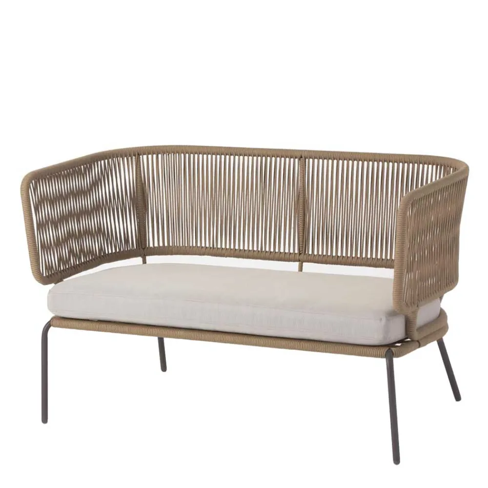 Wohnen 135x80x65 Kordelgeflecht Sofa mit Sitzpolster - Membres