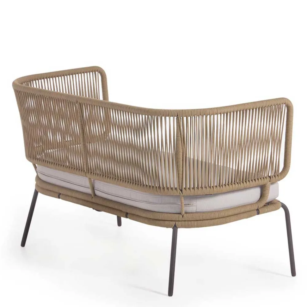 Wohnen 135x80x65 Kordelgeflecht Sofa mit Sitzpolster - Membres