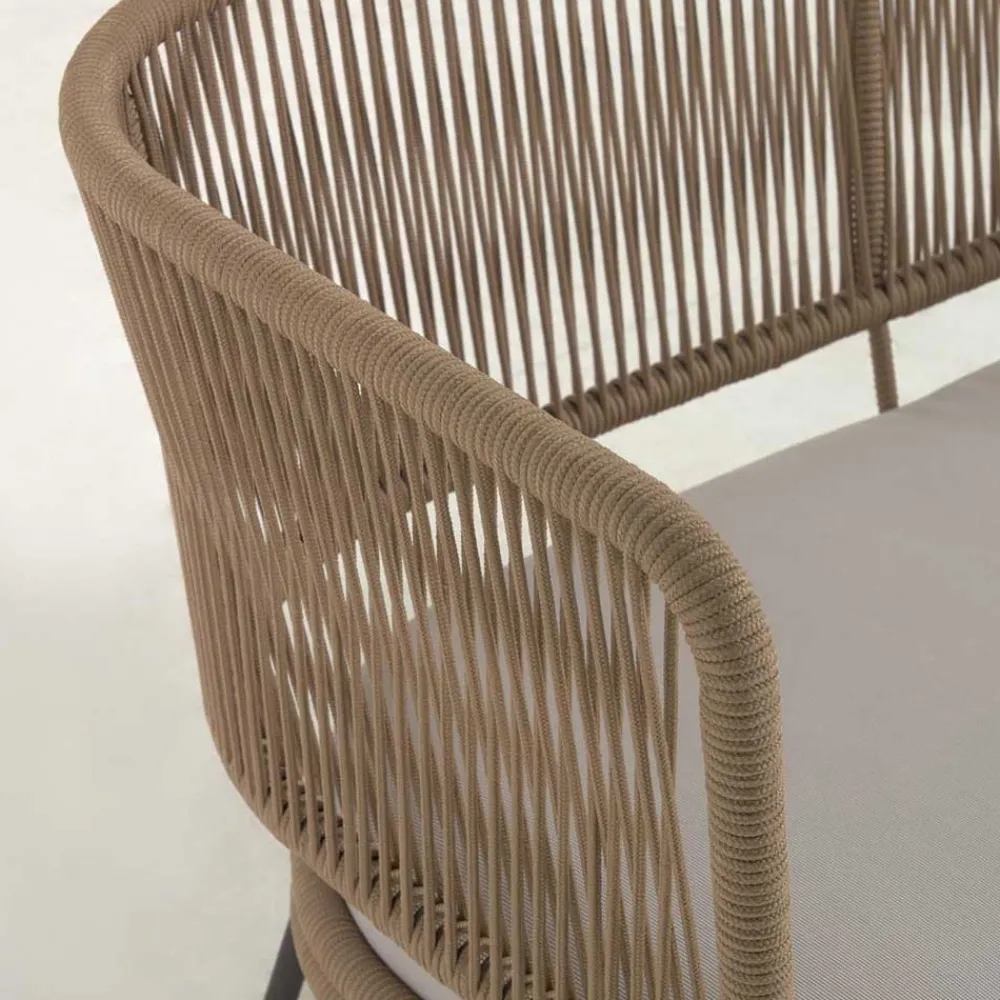 Wohnen 135x80x65 Kordelgeflecht Sofa mit Sitzpolster - Membres