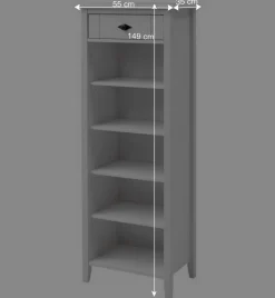 Wohnen Badregale|Esszimmerregale*55x149x35 Landhaus Badregal in Weiß - Satumare