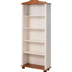 Wohnen 77x181x30 Landhaus Bücherregal aus Kiefer zweifarbig - Conzina