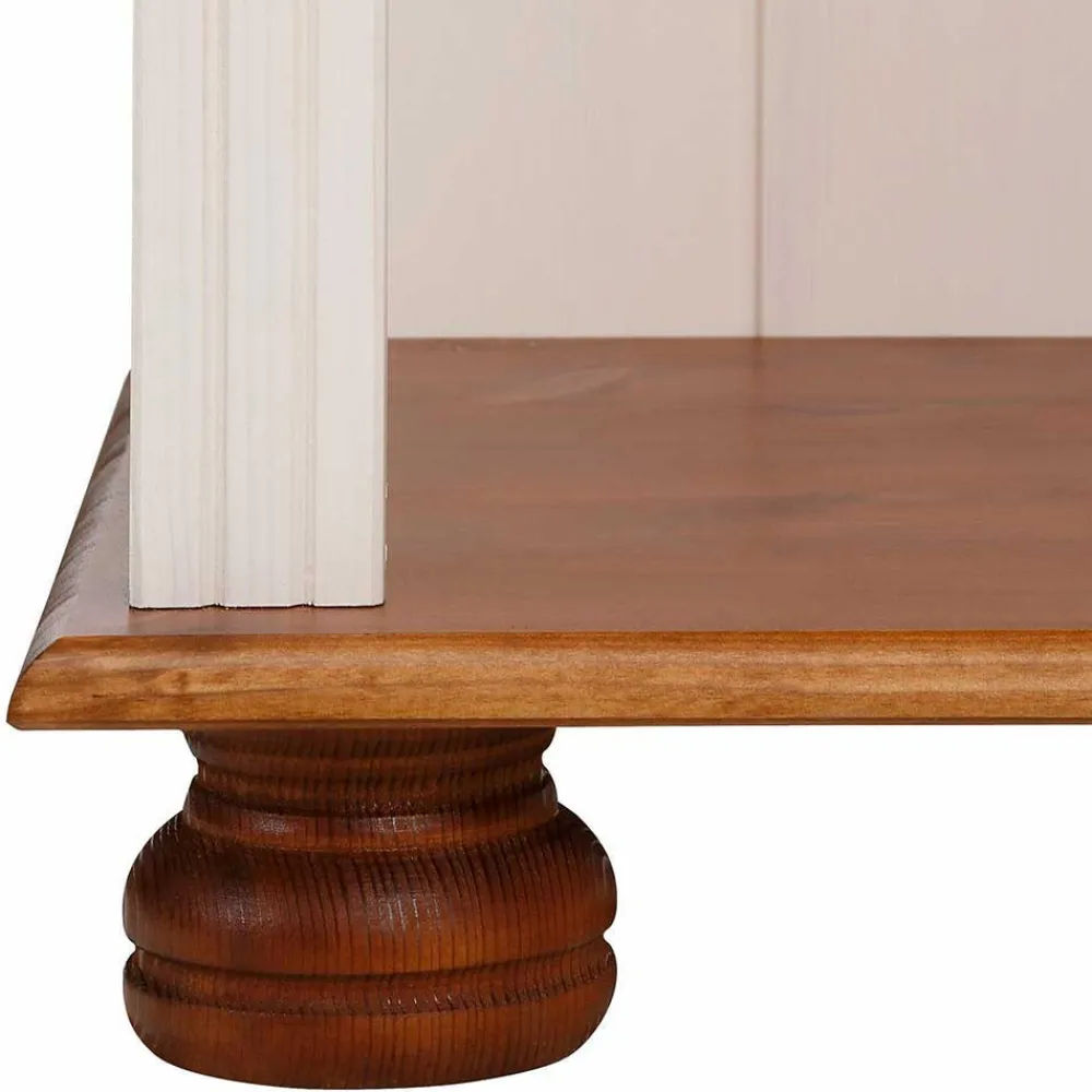 Wohnen 77x181x30 Landhaus Bücherregal aus Kiefer zweifarbig - Conzina