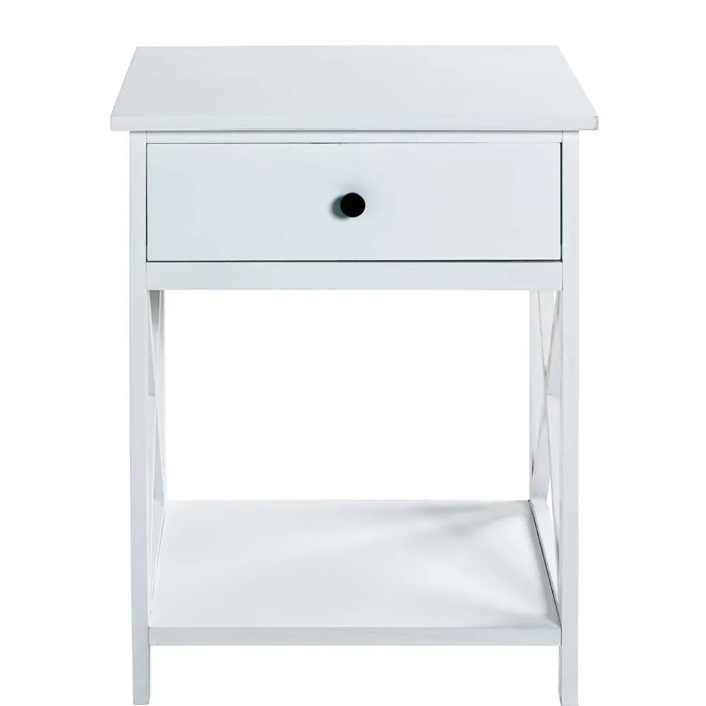 Wohnen 46x60x35 Landhaus Beistelltisch mit Schublade - Liv