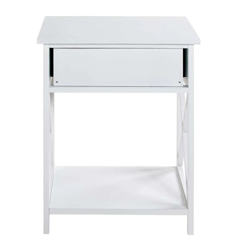 Wohnen 46x60x35 Landhaus Beistelltisch mit Schublade - Liv