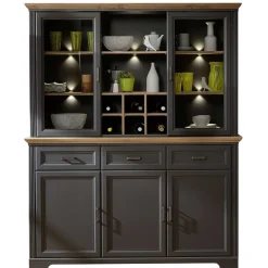 Wohnen Esszimmer-Vitrinen|Esszimmerschränke*164x204x48 Landhaus Buffet mit LED Licht - Thumbs