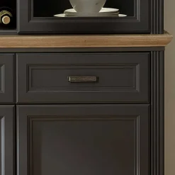 Wohnen Esszimmer-Vitrinen|Esszimmerschränke*164x204x48 Landhaus Buffet mit LED Licht - Thumbs