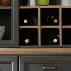 Wohnen Esszimmer-Vitrinen|Esszimmerschränke*164x204x48 Landhaus Buffet mit LED Licht - Thumbs