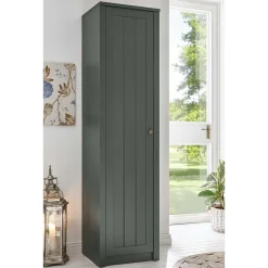Wohnen Garderobenschränke*50x197x43 Landhaus Dielenschrank in Dunkelgrün - Niestov