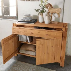 Wohnen 122x88x44 Landhaus Holzkommode aus Kiefer - Delamaro