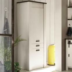 Wohnen 62x201x64 Landhaus Küchenschrank in Weiß - Eture