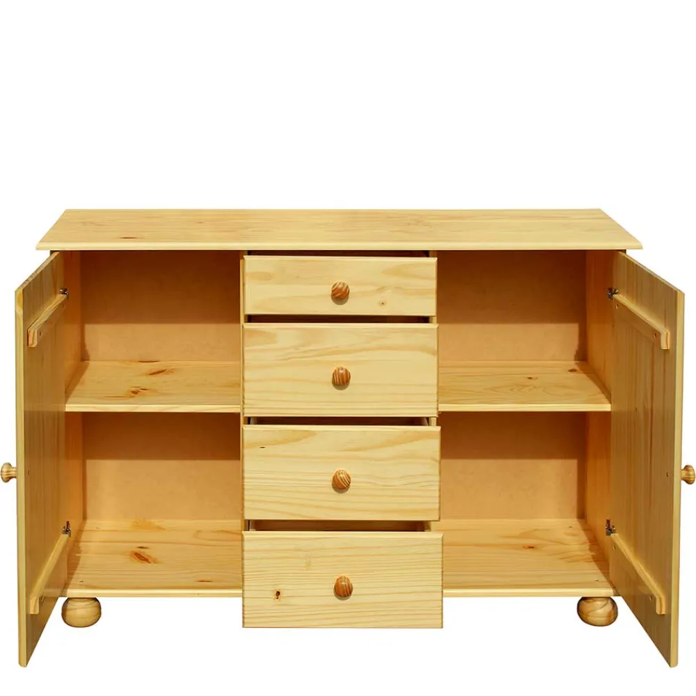 Wohnen Küchenschränke|Sideboards & Kommoden*119x81x38 Landhaus Kombi Kommode mit Kugelfüßen - Kascanu