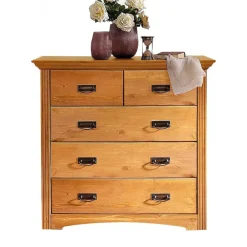 Wohnen 94x89x39 Landhaus Kommode in Kiefer Natur - Vocoja