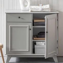 Wohnen 98x93x55 Landhaus Kommode in Schlamm Grau - Vrenman