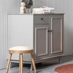 Wohnen 98x93x55 Landhaus Kommode in Schlamm Grau - Vrenman