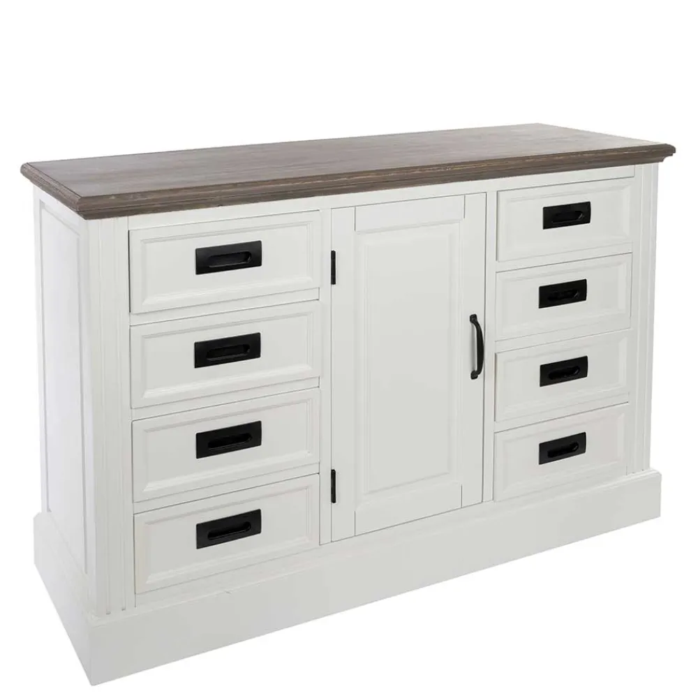 Wohnen Flurkommoden*114x77x41 Landhaus Kommode mit acht Schubladen - Bleaks