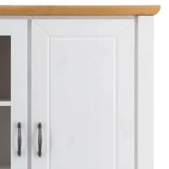 Wohnen 144x135x42 Landhaus Schrank in Weiß & Kiefer - Nuita