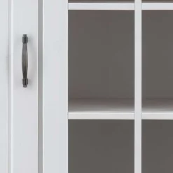 Wohnen 144x135x42 Landhaus Schrank in Weiß & Kiefer - Nuita