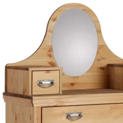 Wohnen 90x175x37 Landhaus Schrank mit Spiegel in Oval - Inhusa