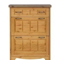 Wohnen Schuhschränke*85x109x37 Landhaus Schuhkommode aus Kiefer - Ostanzia
