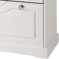 Wohnen 81x93x37 Landhaus Schuhschrank in Weiß gewachst - Vesrav