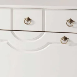 Wohnen 81x93x37 Landhaus Schuhschrank in Weiß gewachst - Vesrav