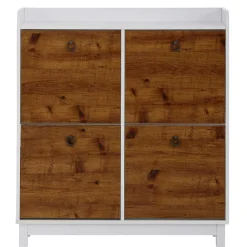 Wohnen Schuhschränke*92x100x25 Landhaus Schuhschrank mit 4 Klappen - Volbra