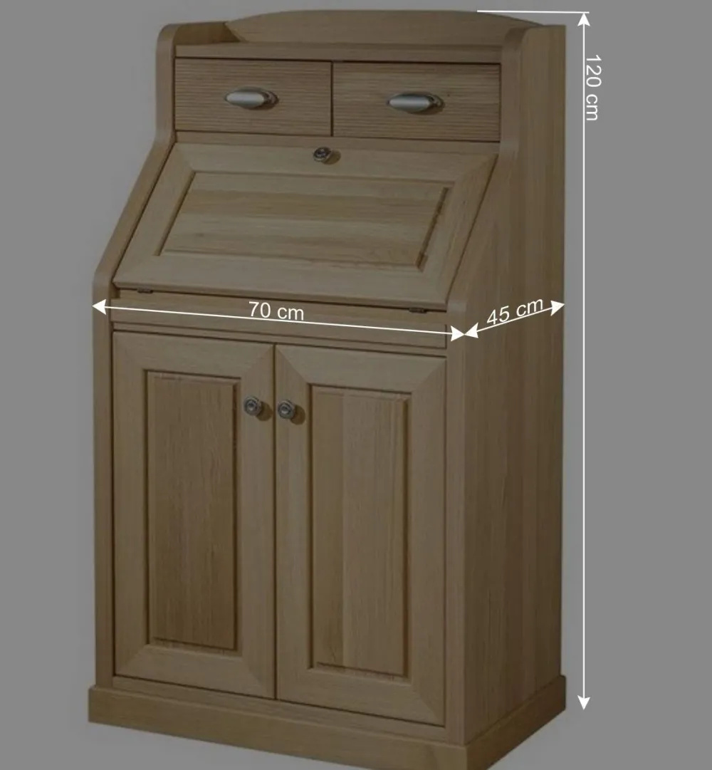 Wohnen 70x120x45 Landhaus Sekretär in Eiche - Mapilia