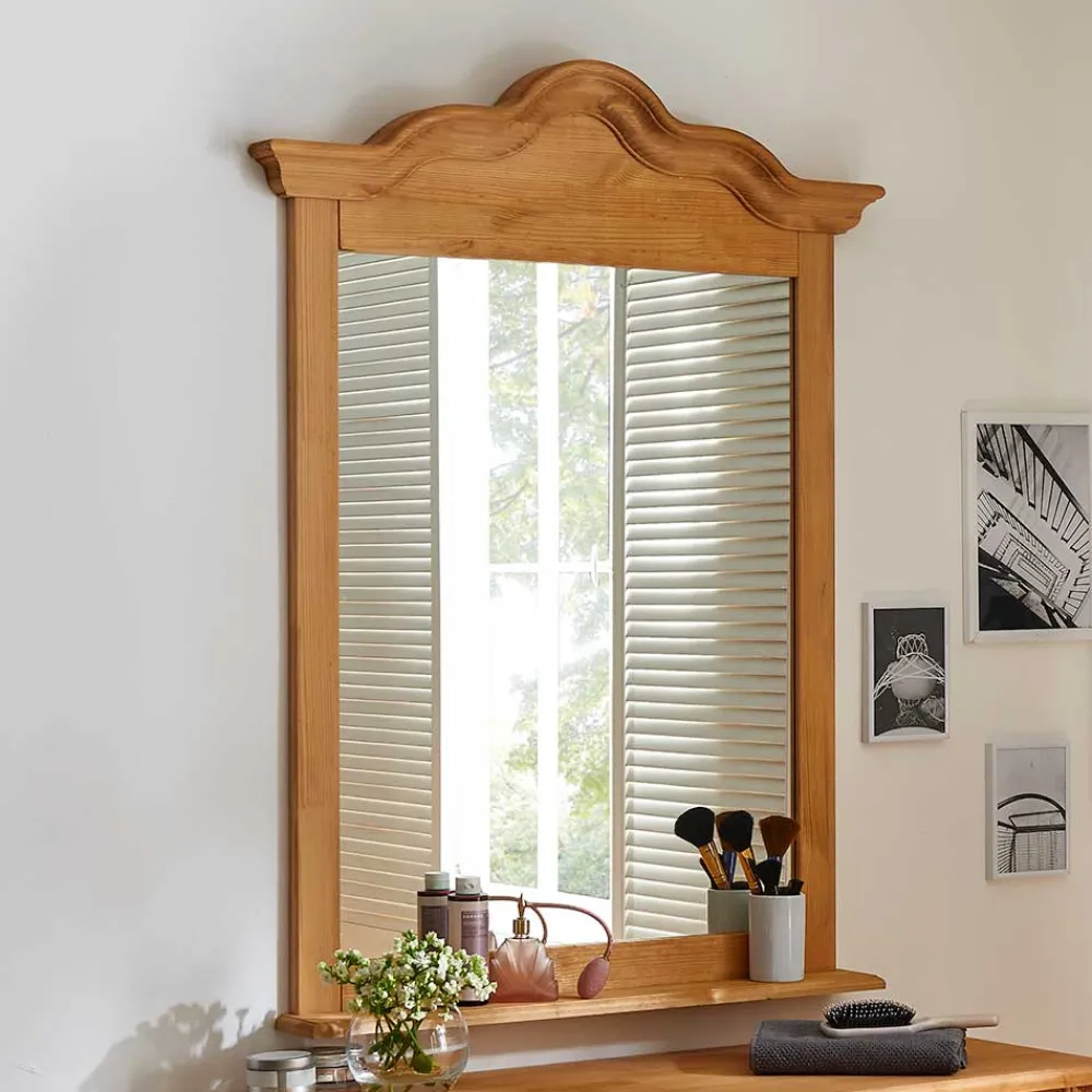 Wohnen Spiegel|Flurspiegel*90x120x10 Landhaus Spiegel mit Holzrahmen - Ulderan