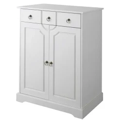 Wohnen 81x93x37 Landhaus Vertiko in Weiß gewachst - Vesrav