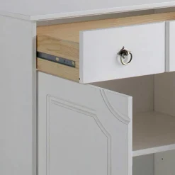 Wohnen 81x93x37 Landhaus Vertiko in Weiß gewachst - Vesrav