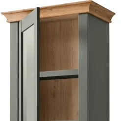 Wohnen 68x207x45 Landhaus Vitrine in Graugrün - Eylan