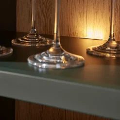 Wohnen 68x207x45 Landhaus Vitrine in Graugrün - Eylan