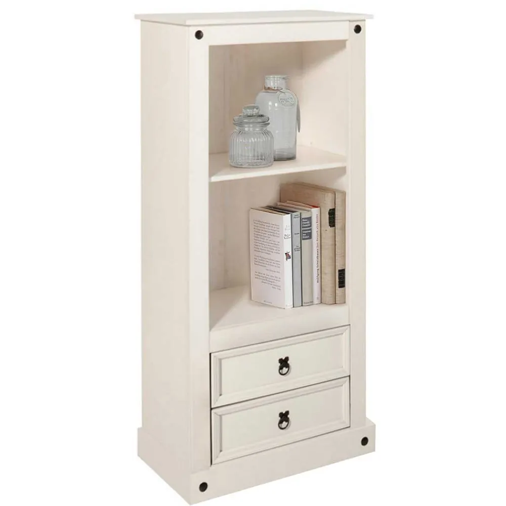 Wohnen 65x140x38 Landhausregal in Weiß - Henvic